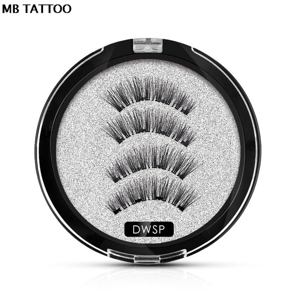 [variant_title] - 2019 New 2 Pair 4 Magnetic False Eyelashes natural with 3D/6D magnets handmade magnetic lashes natural Mink eyelashe magnet lash