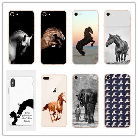 [variant_title] - The Horse Animal Printed  hard PC cover phone Matte plastic case For iphone 4 5 6 7 8 PLUS X Fundas Coque Capa