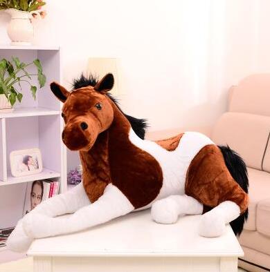 C / big - Free shipping simulation animal 70x40cm horse plush toy prone horse doll for birthday gift