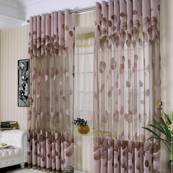 [variant_title] - Luxury Modern Leaves Designer Curtain Tulle Window Sheer Curtain For Living Room Bedroom Kitchen Window Screening Panel P347Z30