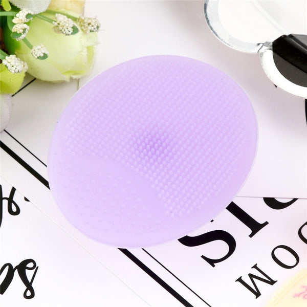 Purple - 1 Pc Silicone Wash Pad Blackhead Face Exfoliating Cleansing Brushes Facial Skin Care Cleansing Brush Beauty Makeup Tool 9.6