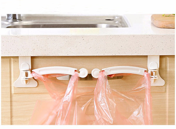 [variant_title] - 2PCS Foldable Creative Hanging Trash Rubbish Bag Holder Garbage Rack Cupboard Cabinet Storage Hanger  for kitchen