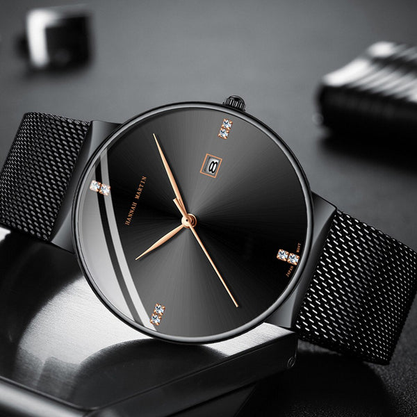 [variant_title] - Men Watch Stainless Steel Classical Business Waterproof Top Brand luxury Quartz Movement Wristwatches Calendar relogio masculino