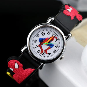 Black no Flash light - 2019 Spiderman Children Watches Cartoon Electronic Colorful Light Source Child Watch Boys Birthday Party Kids Gift Clock Wrist