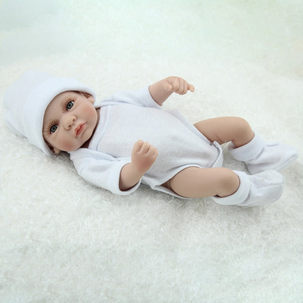 [variant_title] - Full Silicone Reborn Baby Dolls 10 inch 25cm Bebe Alive Lifelike Mini Menina Toddler Realistic Play Toys Bath Playmate Gift