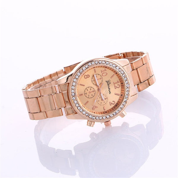 [variant_title] - 2019 Fashion Dress Watches Women Men Faux Chronograph Quartz Plated Classic Round Crystals Watch relogio masculino Casual Clock