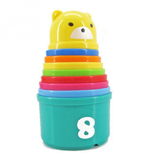 [variant_title] - 9pcs/set Excellent Kids Intelligence Toys For Children Educational Toy Building Block Figures Letters Stacking Cup Kids Gift (9pcs random colors)