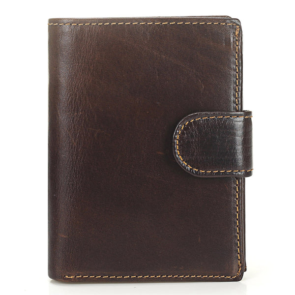 Coffee - MISFITS Vintage Men Wallet Genuine Leather Short Wallets Male Multifunctional Cowhide Male Purse Coin Pocket Photo Card Holder