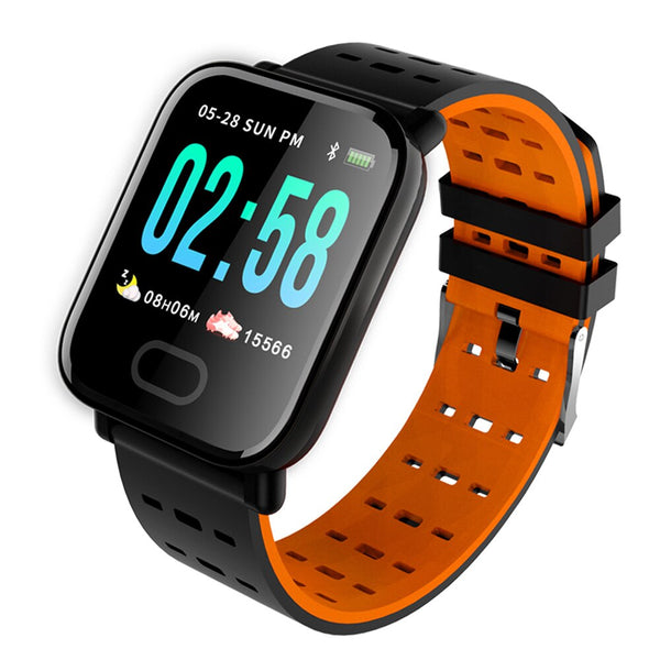 Orange - VOULAO A6 Smart Watch Men Women Heart Rate Monitor Sport Fitness Tracker Waterproof Smartwatch For IOS Android Sport Wristband