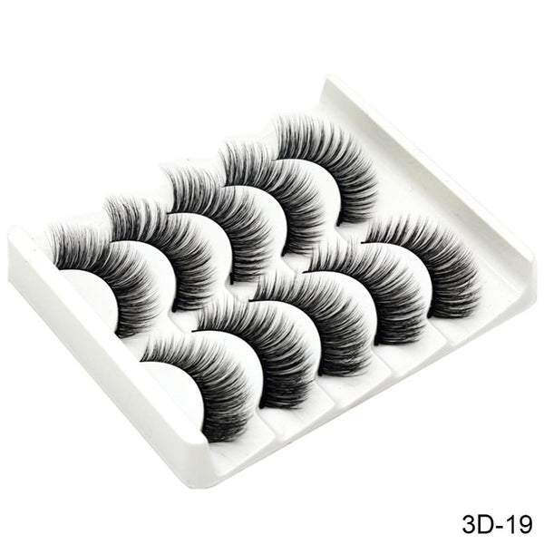 3D-19 - SEXYSHEEP 5Pairs 3D Mink Hair False Eyelashes Natural/Thick Long Eye Lashes Wispy Makeup Beauty Extension Tools