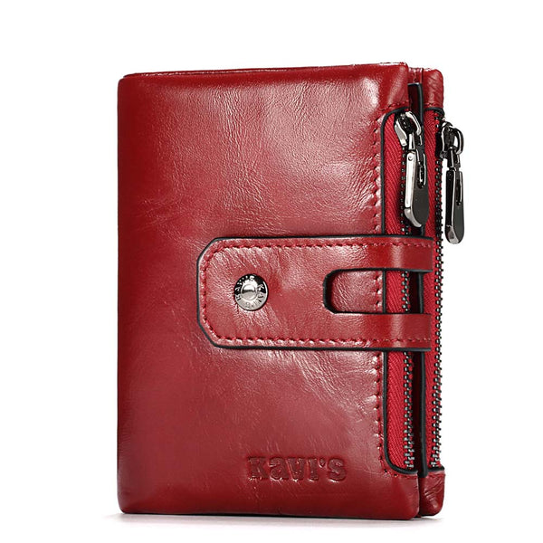 Red M - KAVIS Free Engraving Name Genuine Leather Wallet Men PORTFOLIO Gift Male Cudan Portomonee Perse Coin Purse Pocket Money Bag