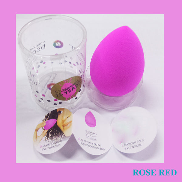 1 PCS ROSE RED - 5PC WaterDrop Shape BB Cream Concealer Foundation Powder Cosmetic Puff Water Blending Eye Nose Face Beauty Sponge Makeup Tool