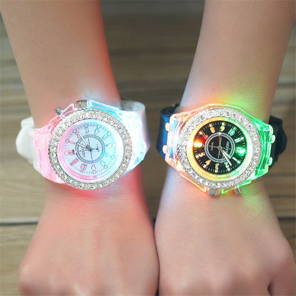 [variant_title] - School Boy Girl  Watches Electronic Colorful Light Source Sister brother Birthday kids Gift Clock Fashion Children's Wrist Watch