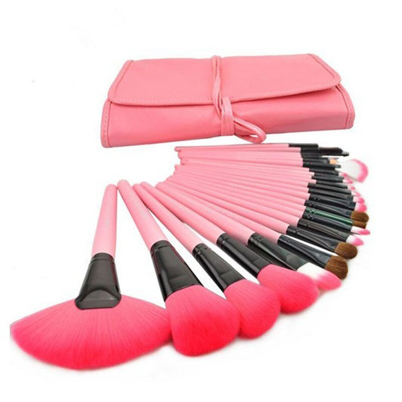 Default Title - Pro 24Pcs Pouch Bag Case Superior Soft Cosmetic Makeup Brush Set Kit brochas maquillaje набор кистей для макияжа S100 (A)