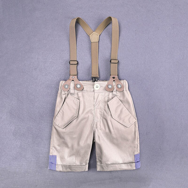 [variant_title] - Toddler Boys Clothing Set Summer Baby Suit Shorts Shirt 1 2 3 4 Year Children Kids Clothes Suits Formal Wedding Party Costume