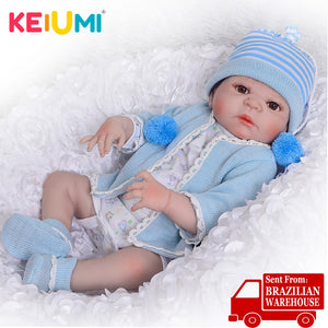 [variant_title] - 23'' Lovely Reborn Baby Dolls Full Body Silicone Realistic Baby Doll Boy Toy For Kids Birthday Gifts Real Alive Newborn Baby
