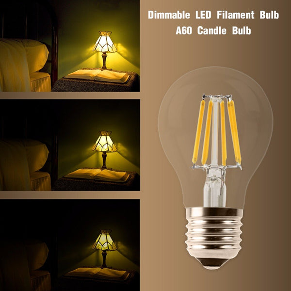 [variant_title] - LED Filament Bulb E27 Retro Edison Lamp 220V E14 Vintage C35 Candle Light Dimmable G95 Globe Ampoule Lighting COB Home Decor