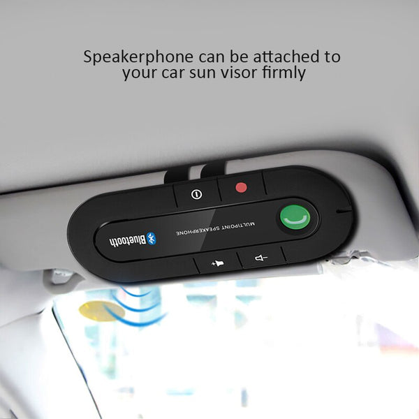 [variant_title] - ANLUD Bluetooth Handsfree Car Kit Wireless Bluetooth Speaker Phone MP3 Music Player Sun Visor Clip Speakerphone with Car Charger