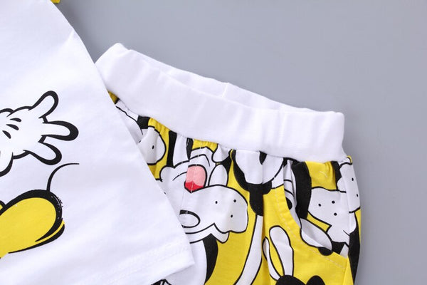 [variant_title] - Baby Cartoon T-shirt Pants 2Pcs/Set Summer Kids Sport Clothes Toddler Tracksuit Fashion Children Boys Girls Cotton Clothing Sets