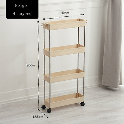 [variant_title] - Magic Union Kitchen Narrow Cabinet Four Layers Multifunctional Foor-standing Shelf Living Room Bathroom Quilted Storage Rack