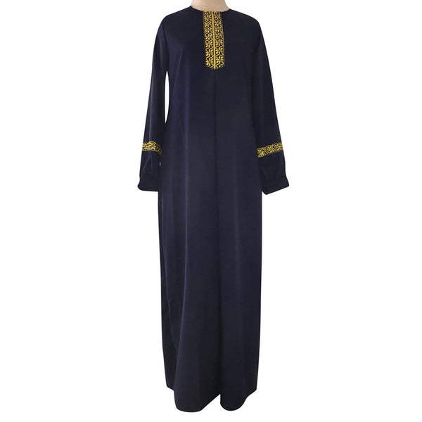 NY / 4XL - Abaya For Women Lady Large Size Printed Muslim Long Casual Sleeve Dress Casual Kaftan Long Dress  Plus Size Abaya a502