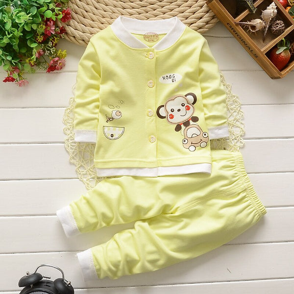 [variant_title] - Autumn Winter Clothes Suit for Baby Girls Boys Kids Pajamas underwear sleepwear Cartoon Fall Children Cardigan Clothing Sets 3T