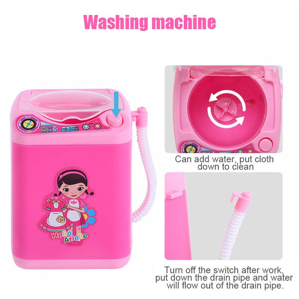 [variant_title] - 1 Set Kids Toy Electronic Washing Machine Mini Pretend Role Play Iron Fan Juicer Mixer AN88 (as shown)