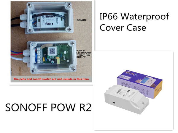 Default Title - SONOFF POW R2 16A 3500W Wifi Switch Controller  And IP66 Waterproof Cover Case Water-resistant Shell Smart Home Automation