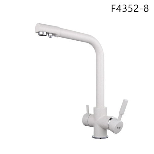 F4352 8 - Frap New Black Kitchen sink Faucet mixer Seven Letter Design 360 Degree Rotation Water Purification tap Dual Handle F4352 series