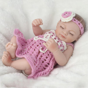 Default Title - NPKDOLL Mini 10 Inch 25cm Ful Body Silicone Reborn Dolls Clothes Fashion Realistic Girl Doll Toy For Girls Newborn Bebes Reborn (reborn baby doll)
