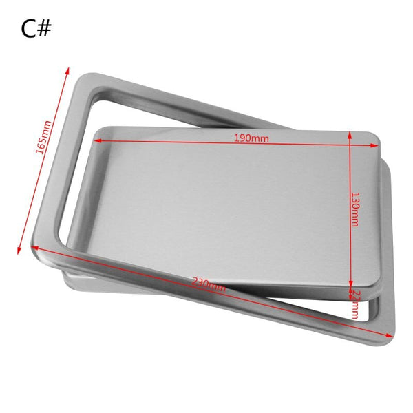 C - Stainless Steel Flush Recessed Built-in Balance Swing Flap Lid Cover Trash Bin Garbage Can Kitchen Counter Top