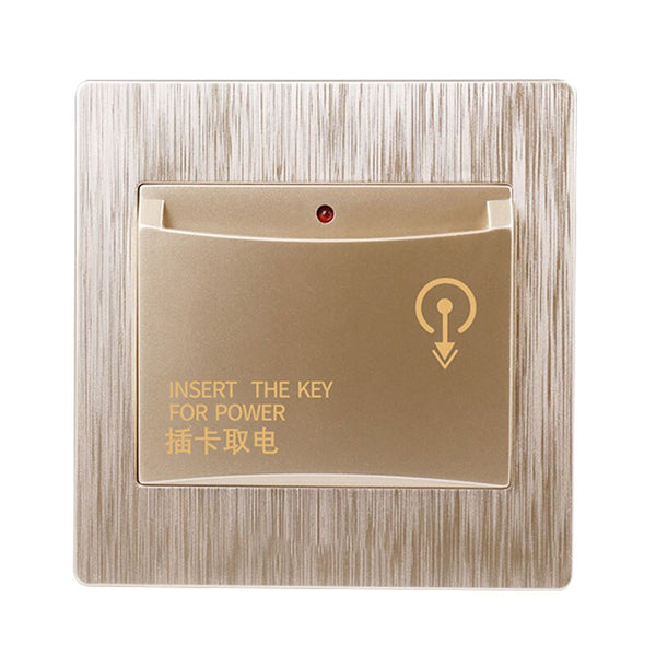 Champagne gold - 86X86mm high-end hotel smart card power switch 220V / 40A insert key for power supply