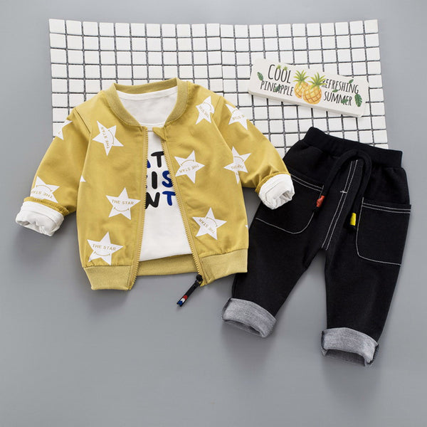 [variant_title] - HYLKIDHHUOSE Autumn Baby Girls Boys Clothing Sets Infant Clothes Suits Star Coats T Shirt Pants Casual Kid Child Clothes Suits