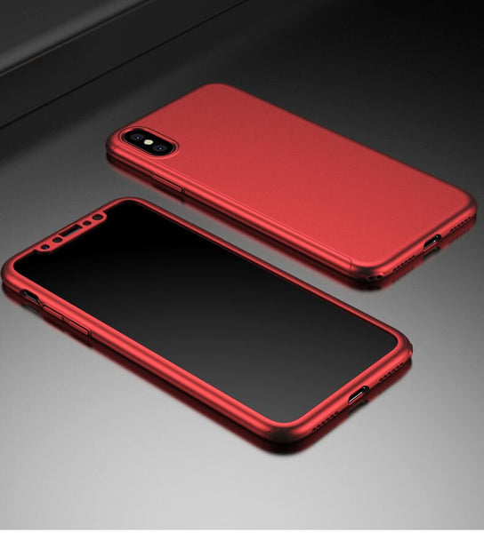 Red / For Pocophone F1 - Olhveitra Case For Xiaomi MiMax3 Mi Max 3 2 Case 360 Full Cover Protective + Tempered Glass Film For Xiaomi Pocophone F1 Fundas