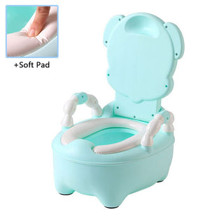 10 soft cushion - Baby potty toilet bowl training pan toilet seat children's pot kids bedpan portable urinal comfortable backrest cartoon cute pot