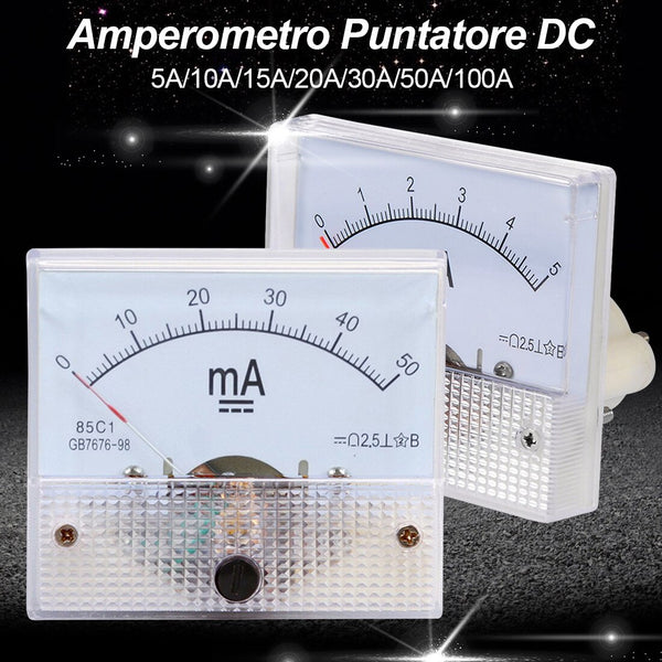 [variant_title] - 85C1-A DC Analog Amperemeter Panel Meter Gauge 1A 2A 3A 5A 10A 20A 30A AMP Gauge Current Mechanical Ammeters