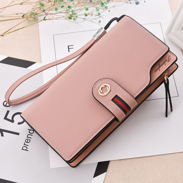 pink - PU Leather Women's Wallet Female wallet card Holder purse for women portefeuille cartera mujer femme carteira feminina