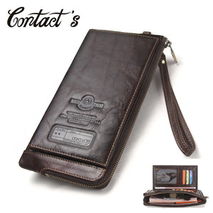 [variant_title] - 2019 Men Wallet Clutch Genuine Leather Brand Rfid  Wallet Male Organizer Cell Phone Clutch Bag Long Coin Purse Free Engrave