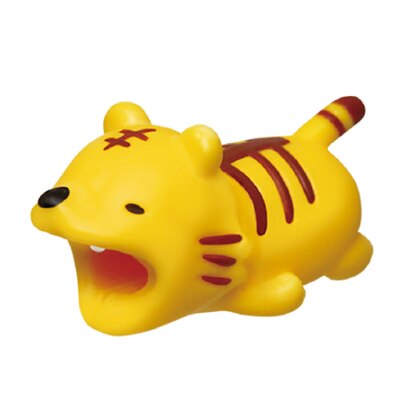 tiger - 1pcs kawaii Cable Bite Animal iphone Protector Shaped Winder Dog Bite Phone Accessory Prank Toy Funny