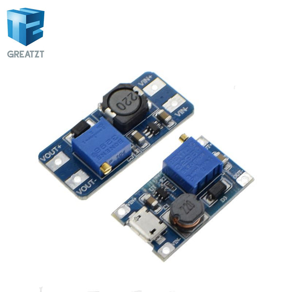 [variant_title] - GREATZT 1PCS MT3608 DC-DC Adjustable Boost Module 2A Boost Plate Step Up Module with MICRO USB 2V-24V to 5V 9V 12V 28V