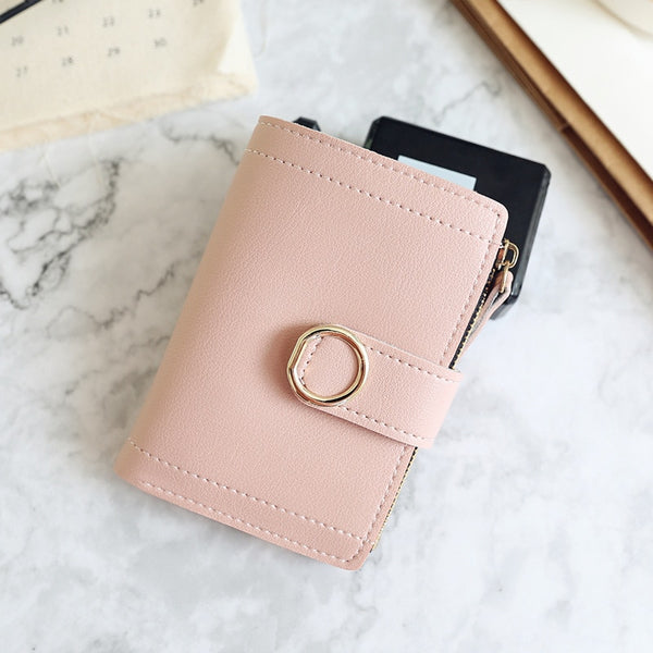 LightPink - Women Wallets Small Fashion Brand Leather Purse Women Ladies Card Bag For Women 2018 Clutch Women Female Purse Money Clip Wallet