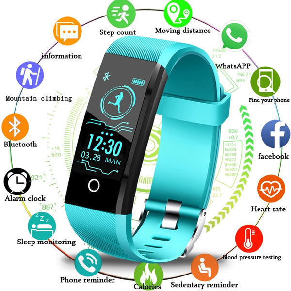[variant_title] - BANGWEI 2018 New Smart Wristband Heart Rate Tracker Blood Pressure Oxygen Fitness wrisband IP68 Waterproof Smart watch Men women