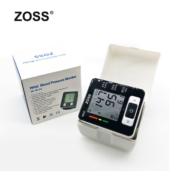 [variant_title] - ZOSS  English or Russian Voice Cuff Wrist Sphygmomanometer Blood Presure Meter Monitor Heart Rate Pulse Portable Tonometer BP