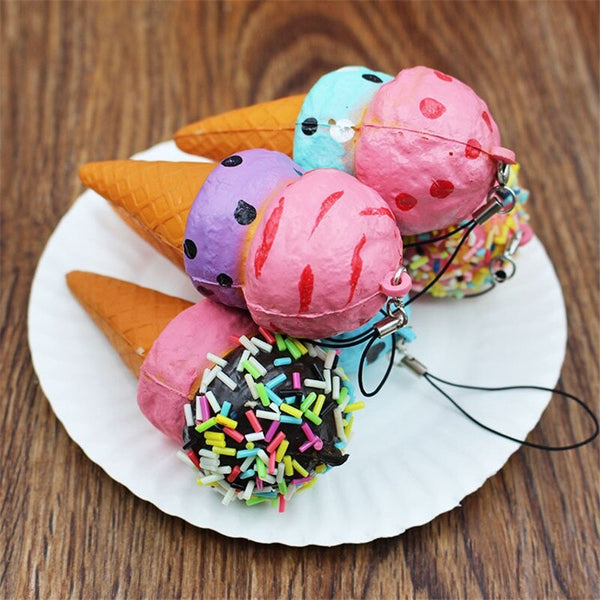 C - Novelty Toy Squishy Ice Cream Exquisite Fun Toy Scented Squishy Charm Slow Rising Simulation Kid Adult Antistress Toy