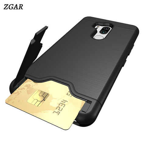 [variant_title] - Stand Case for LG G7 ThinQ G710 Kickstand Hard Fitted Celular With Card Holder Covers Phone Bags Cases for LG G7 G 7 ZGAR Coque