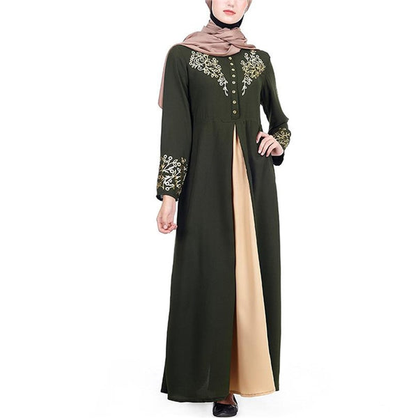 GN / L - 1PC Fashion Muslim Print Dress Women MyBatua Abaya with Hijab Jilbab Islamic Clothing Maxi Muslim Dress Burqa Dropship March22