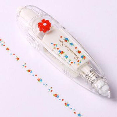 O - Baby Drawing Toys Child Creative Correction Tape Sticker Pen Cute Cartoon Book Decorative Kid Novelty Floral Adesivos Label Tape