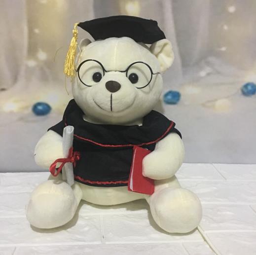 white / 18cm - 1pc 18cm/23cm Dr. Bear Plush Toy Stuffed Teddy Bear Animal Toys for Kids Funny Graduation Gift for Children Home Decor