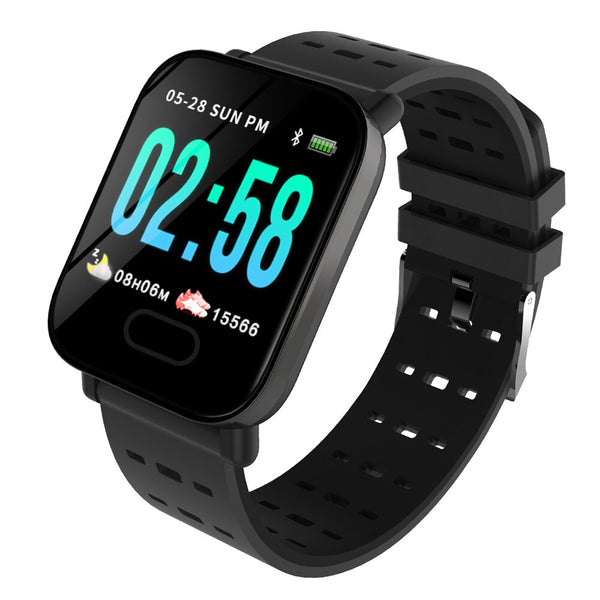 Black - VOULAO A6 Smart Watch Men Women Heart Rate Monitor Sport Fitness Tracker Waterproof Smartwatch For IOS Android Sport Wristband
