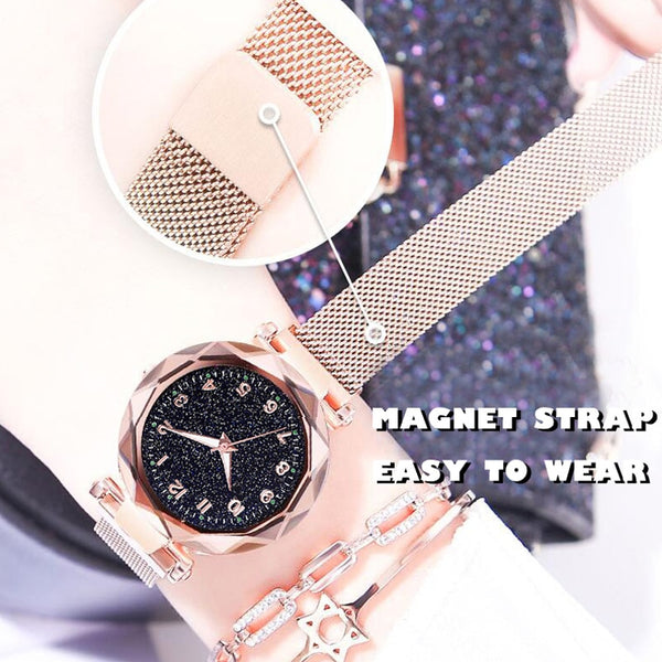 [variant_title] - Luxury Luminous Women Watches Starry Sky Magnetic Female Wristwatch Waterproof Rhinestone Clock relogio feminino montre femme